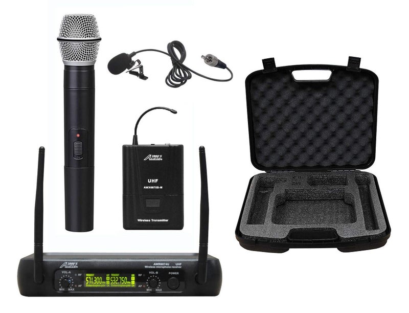 AUDIO 2000'S Audio 2000S XLR Wireless Microphone System with Body-Pack, Lavalier, and Receiver - Image 1